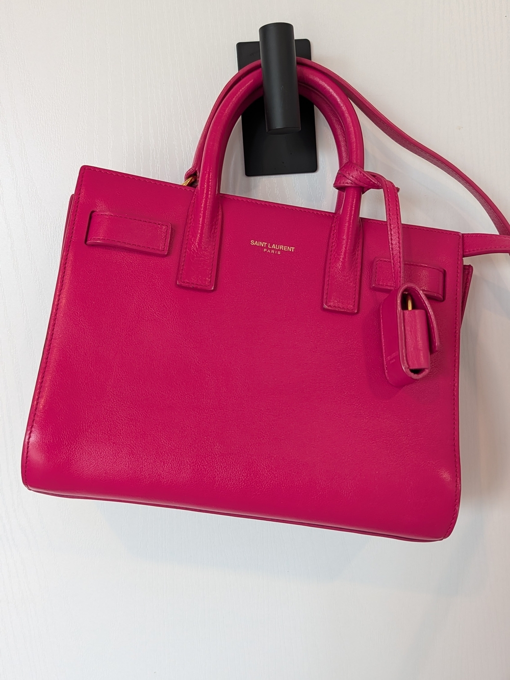 Saint Laurent Pink Leather Mini Sac de Jour Satchel